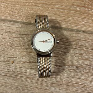 Women's Skagen Freja Two-Tone Stainless Steel Mesh Bracelet Watch
